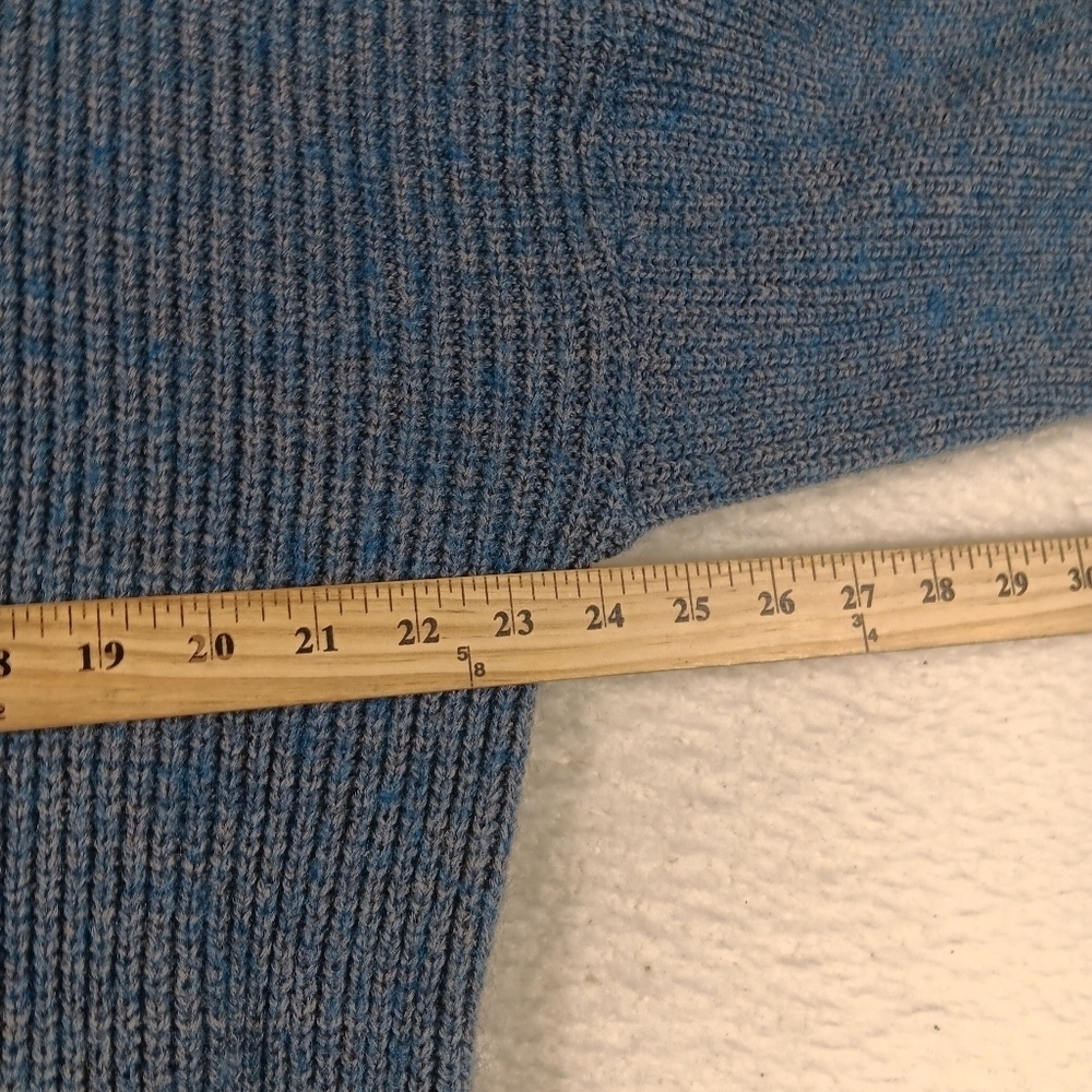 Vintage LL Bean Sweater Mens XL Blue Henley Wool Blend Fisherman Knit Grandpa - Picture 6 of 8